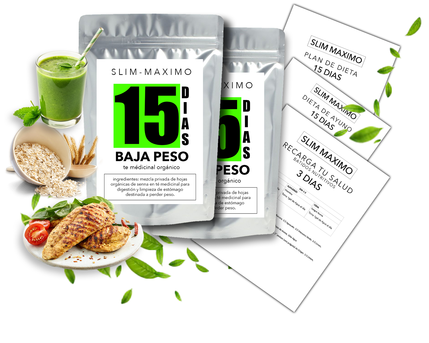 Baja Peso Té + 1 Té y 3 Dietas GRATIS!
