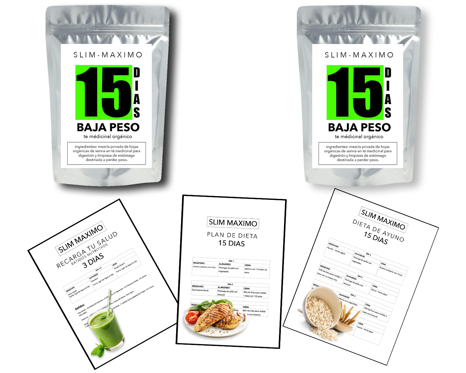 Baja Peso Té + 1 Té y 3 Dietas GRATIS!